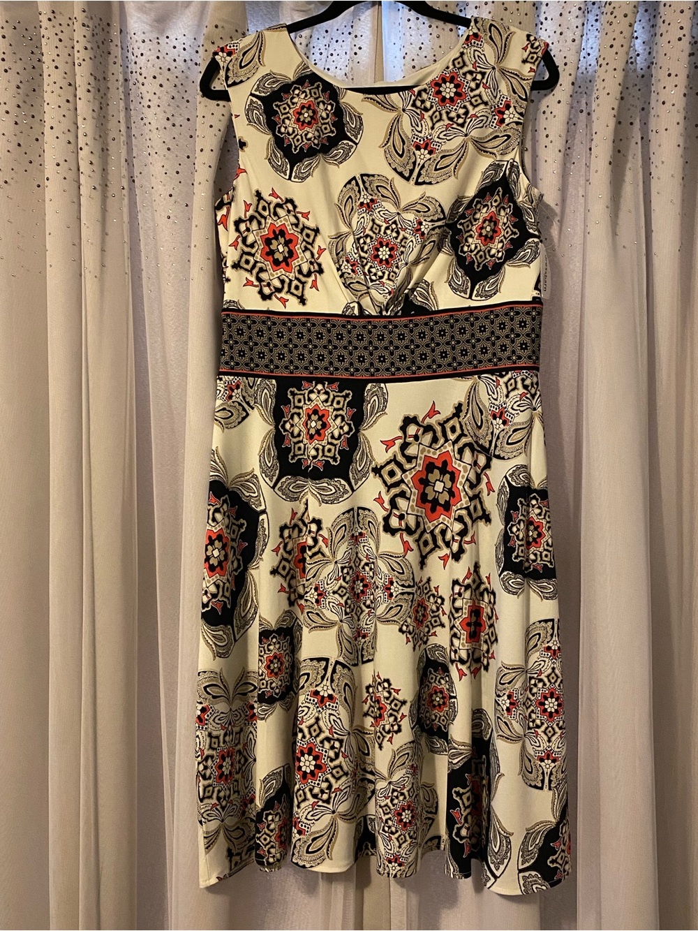 DRESS BARN NWT GEOMETRIC PAISLEY PRINT SLEEVELESS DRESS